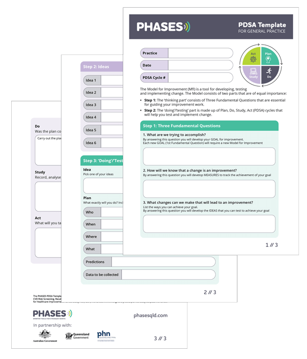 Thumbnails of a PDF template