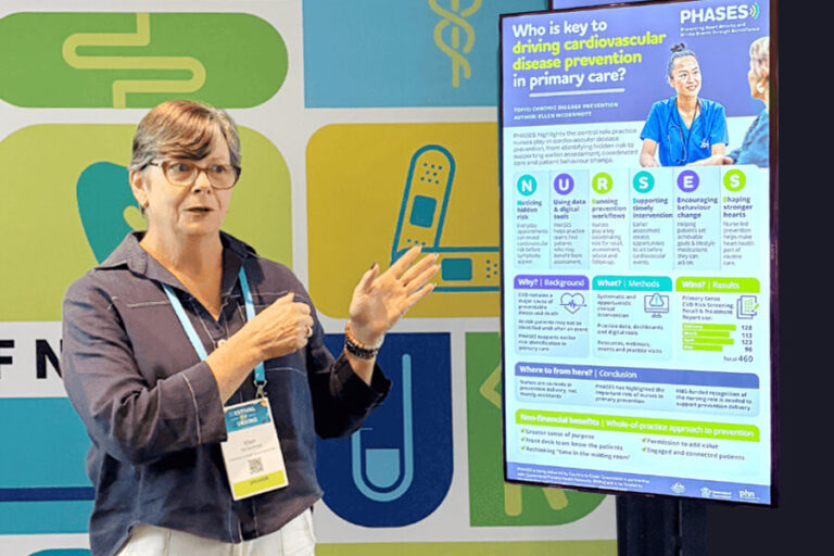 Ellen McDermott presenting PHASES poster
