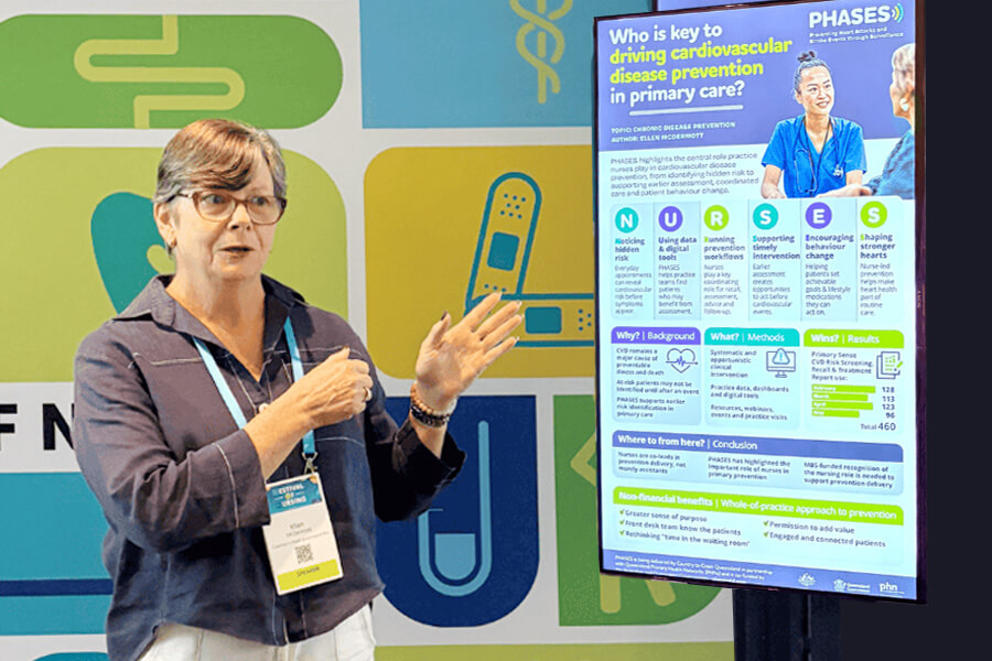 Ellen McDermott presenting PHASES poster
